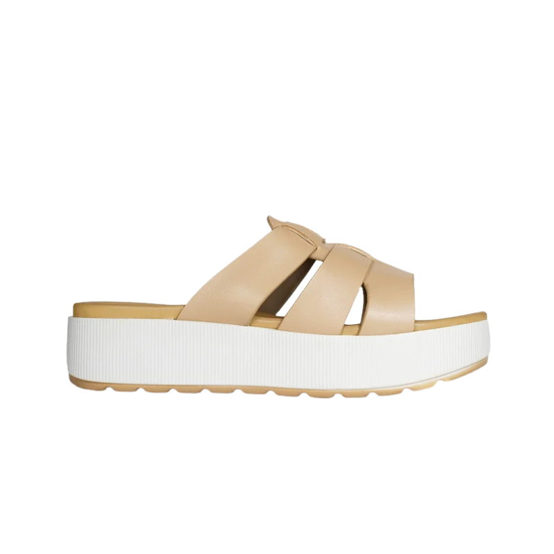 Women’s Pistachio Wide Strap Platform Slide Sandals