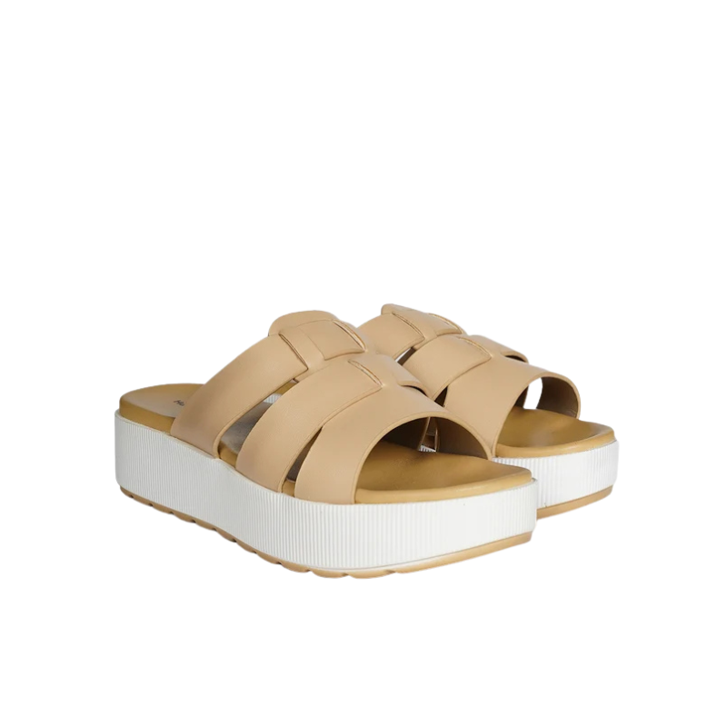 Women’s Pistachio Wide Strap Platform Slide Sandals