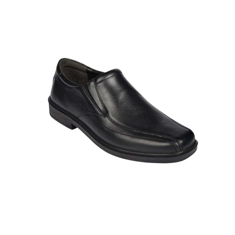 Men’s Black Waterproof Leather Slip-On Shoes
