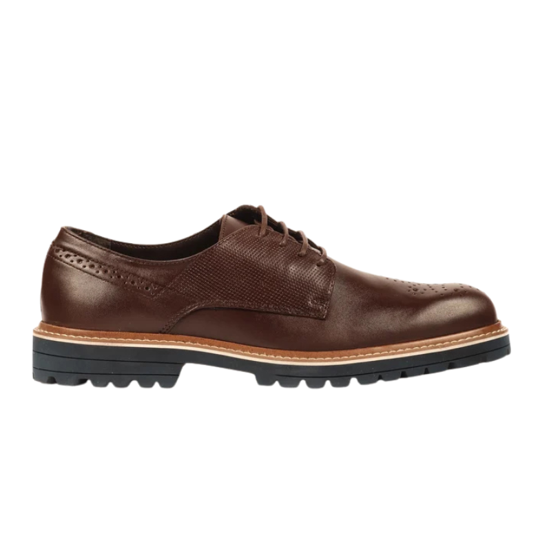 Men’s Brown Genuine Leather Lace-Up Derby Shoes